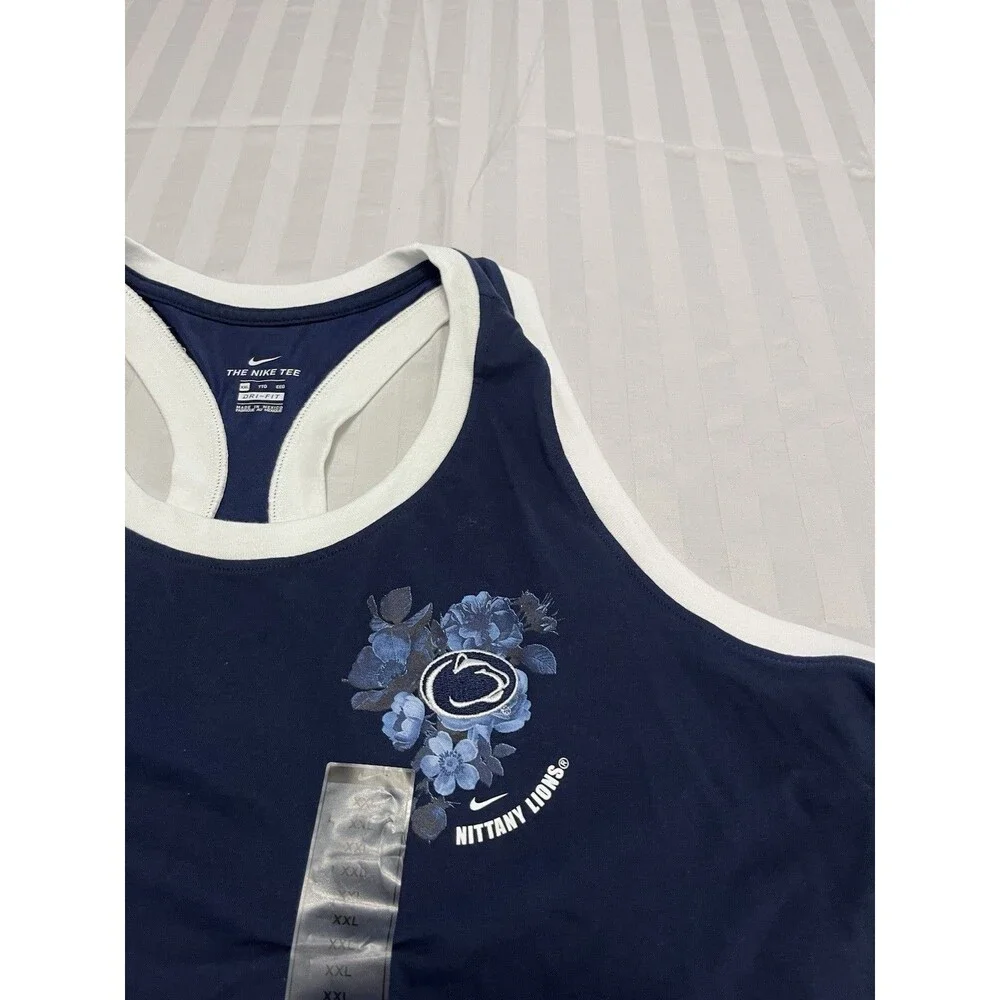 Nike Penn State Nittany Lions Women's Racerback Tank Top Navy White XXL NWT